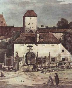 View from Pirna, Pirna from the south side view, with fortifications and Oberstar (gate), and sun stone fort