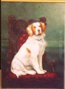 High Style - A Spaniel Seated On A Belter Chair by William Van Zandt