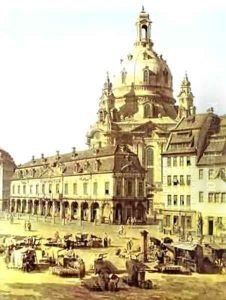 The New Market Square In Dresden Seen From The Judenhof Detail 1749 by Bernardo Bellotto