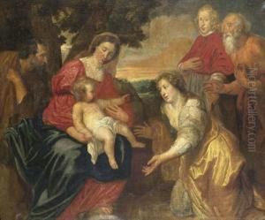 The Holy Family With Saints Catherine And Hieronymus And A Donor.
