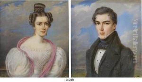 A Gentleman And Lady Of The Pugh Family; He - view 1