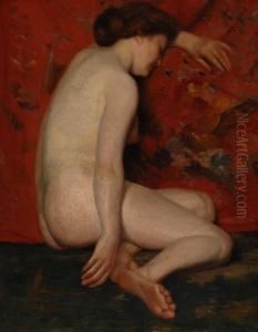 Sitting Nude by Gustave Vanaise