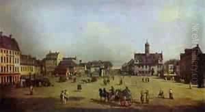 The New Market Square In Dresden 1750 by Bernardo Bellotto