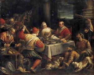 Banquet Scene by Leandro Bassano