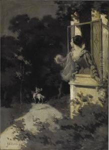 Woman In Window by John H. Vanderpoel