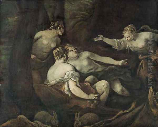 Diana and Callisto - en grisaille - view 1