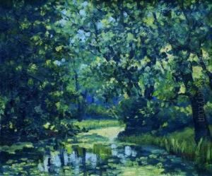 La Mare Aux Grenouilles A Sclessin by Joseph Vanmaekelberghe