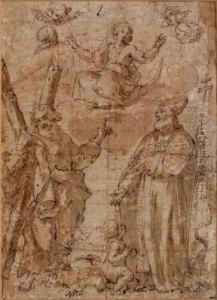 Vierge En Gloire Adoree Par Saint Andre Et Saint Nicolas Vierge En Gloire Adoree Par Saint Andre Et Saint Nicolas
