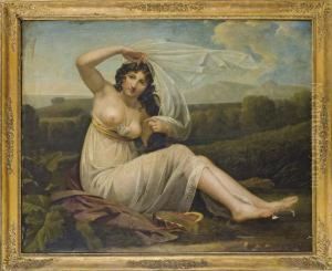 Jeune Femme Assise Dans Un Paysage by Madame, Nee Tornezy Varillat