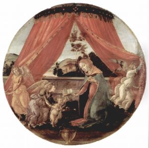 The Virgin and Child with Three Angels (Madonna del Padiglione), c. 1493 by Sandro Botticelli