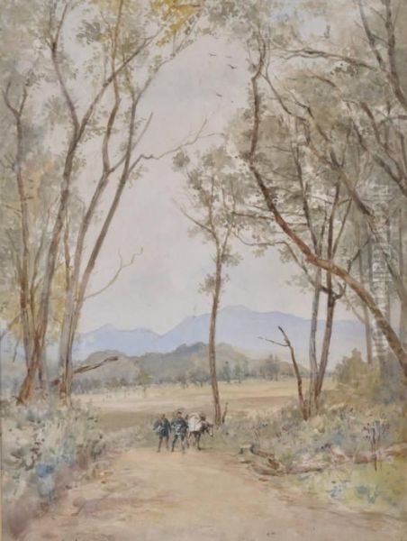 Travellers On A Japanese Country Road - view 1