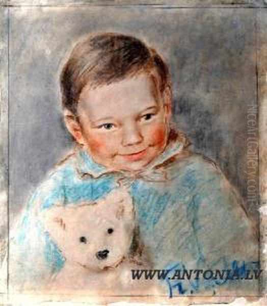 Children's Portrait With Play Bear - view 1