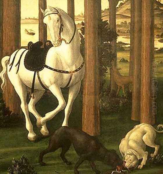 The Story of Nastagio degli Onesti (detail 2 of the second episode) c. 1483 - view 1
