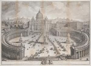 Il Prospetto Principale Del Tempio E Piazza Di S. Pietro In Vaticano