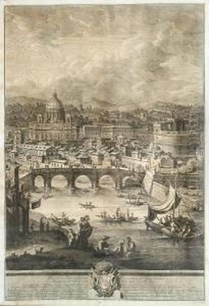 Il Prospetto Della Citt Leonina Che Si Vedecolla Basilica Vaticana, Ponte, E Castel S.angelo - view 1