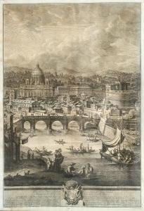 Il Prospetto Della Citt Leonina Che Si Vedecolla Basilica Vaticana, Ponte, E Castel S.angelo by Giuseppe Vasi