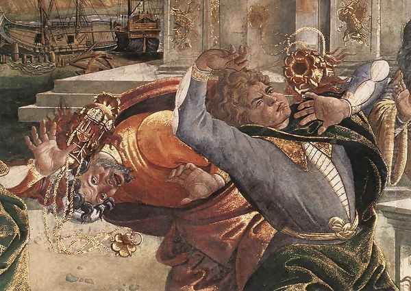 The Punishment of Korah and the Stoning of Moses and Aaron (detail 3) 1481-82 - view 1