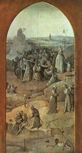 Christ Carrying the Cross (outer-right wing of the triptych "The Temptation of St. Anthony") by Sandro Botticelli