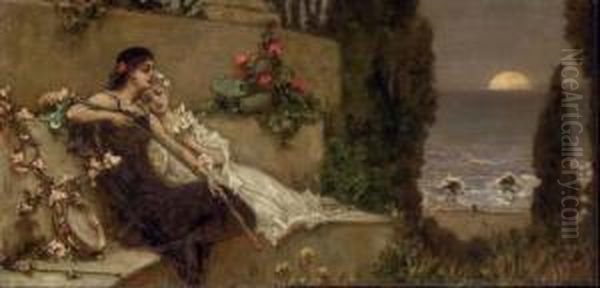 Two Women At The Seashore, Scene From Antiquity - view 1