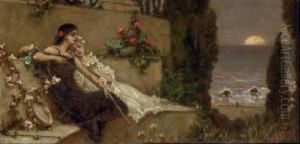 Two Women At The Seashore, Scene From Antiquity by Vasili Aleksandrovich Kotarbinskii