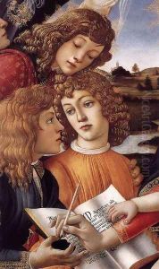 Madonna del Magnificat (detail 1) 1480-81 by Sandro Botticelli
