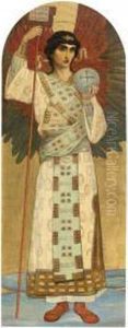 Pair Of Works: The Archangels Michael And Gabriel. by Viktor Vasnetsov