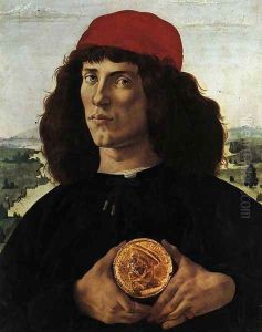 Portrait of a Man with a Medal of Cosimo the Elder c. 1474 by Sandro Botticelli