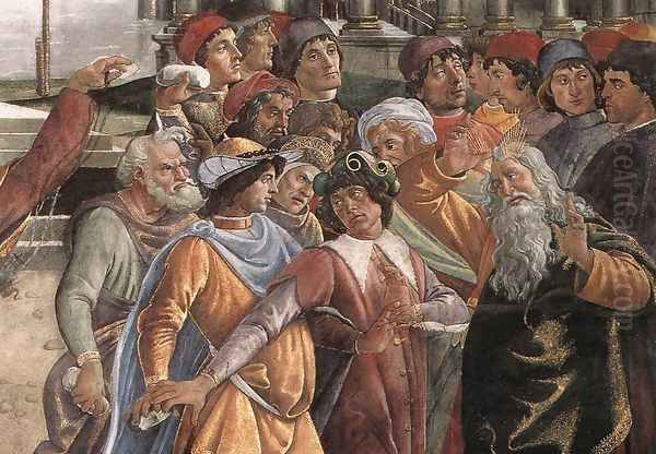 The Punishment of Korah and the Stoning of Moses and Aaron (detail 5) 1481-82 - view 1