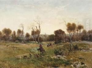 Scene De Chasse A Courre by Serguei Vassilkovsky
