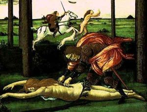 The Story of Nastagio degli Onesti (detail 1 of the second episode) c. 1483 by Sandro Botticelli