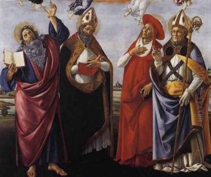 Coronation of the Virgin (detail 1) 1490-92 by Sandro Botticelli