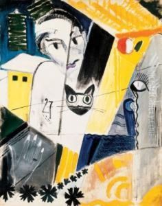 Art Deco Composition, Around 1930 by Odon Vaszko