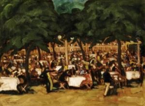 Garden Restaurant (summer In The City Hall) by Odon Vaszko