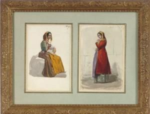Studies Of Women In Traditional Italian Costume by Alfred Vaudoyer