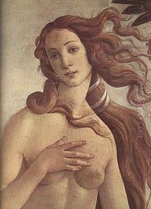The birth of Venus [detail] by Sandro Botticelli