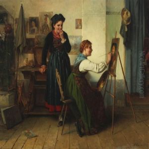 Interior With Two Women In The Studio Interior With Two Women In The Studio