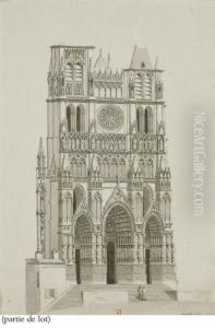 Facade De La Cathedrale D'amiens by Jean Lubin Vauzelle
