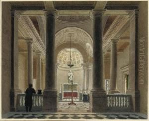 The Interior Of A Chapel by Jean Lubin Vauzelle