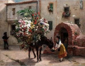 En Route To The Flower Market, Seville by Paul Vayson