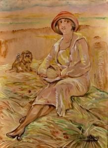 "dama Con Perrito". by Carlos Vazquez Ubeda