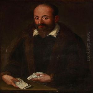 A Bearded Man Holding A Document And A Handkerchief by Tiziano Vecellio (Titian)