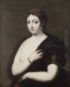 Portrait Of A Lady In A Fur Mantle by Tiziano Vecellio (Titian)