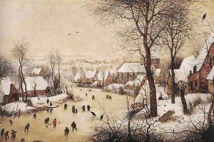 Winter Landscape with Skaters and Bird Trap 1565
