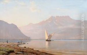 Blick Auf Den Genfersee Bei Clarens