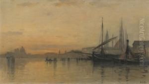 Ansicht Von Venedig Im Abendrot