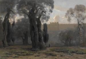 The Walls Of Jerusalem. by Auguste Louis Veillon