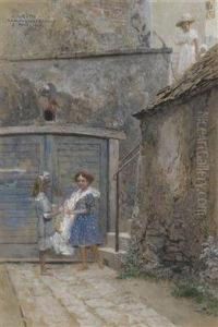 Stairs With A Barefooted Girl by Eduard Veith