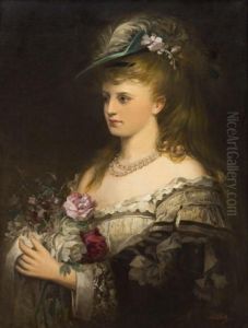 Portrait Of A Lady With Flowers Portrait Of A Lady With Flowers