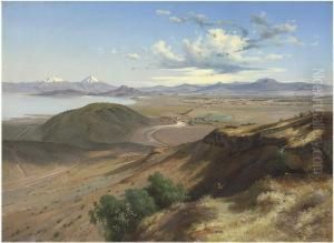 Valle De Mexico Desde El Cerro De Santa Isabel by Jose Maria Velasco