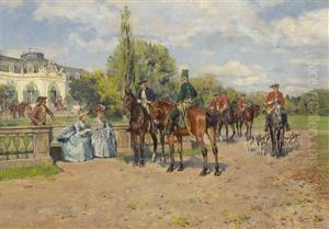 Hunting Group By The Palace